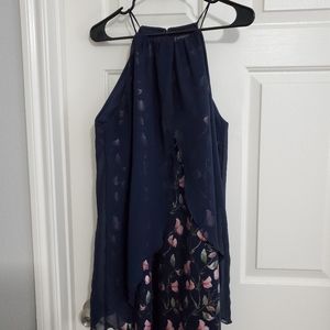 Cute navy blue dress with flowers